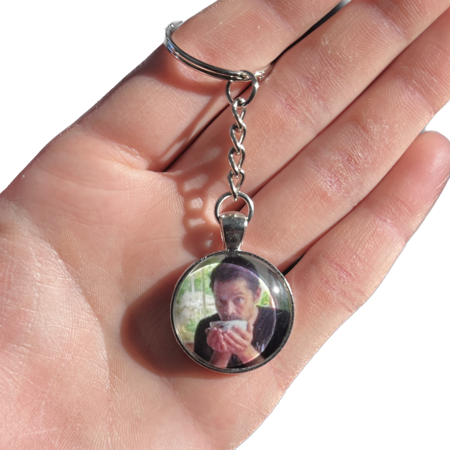 Misha Spilling the Tea keychain