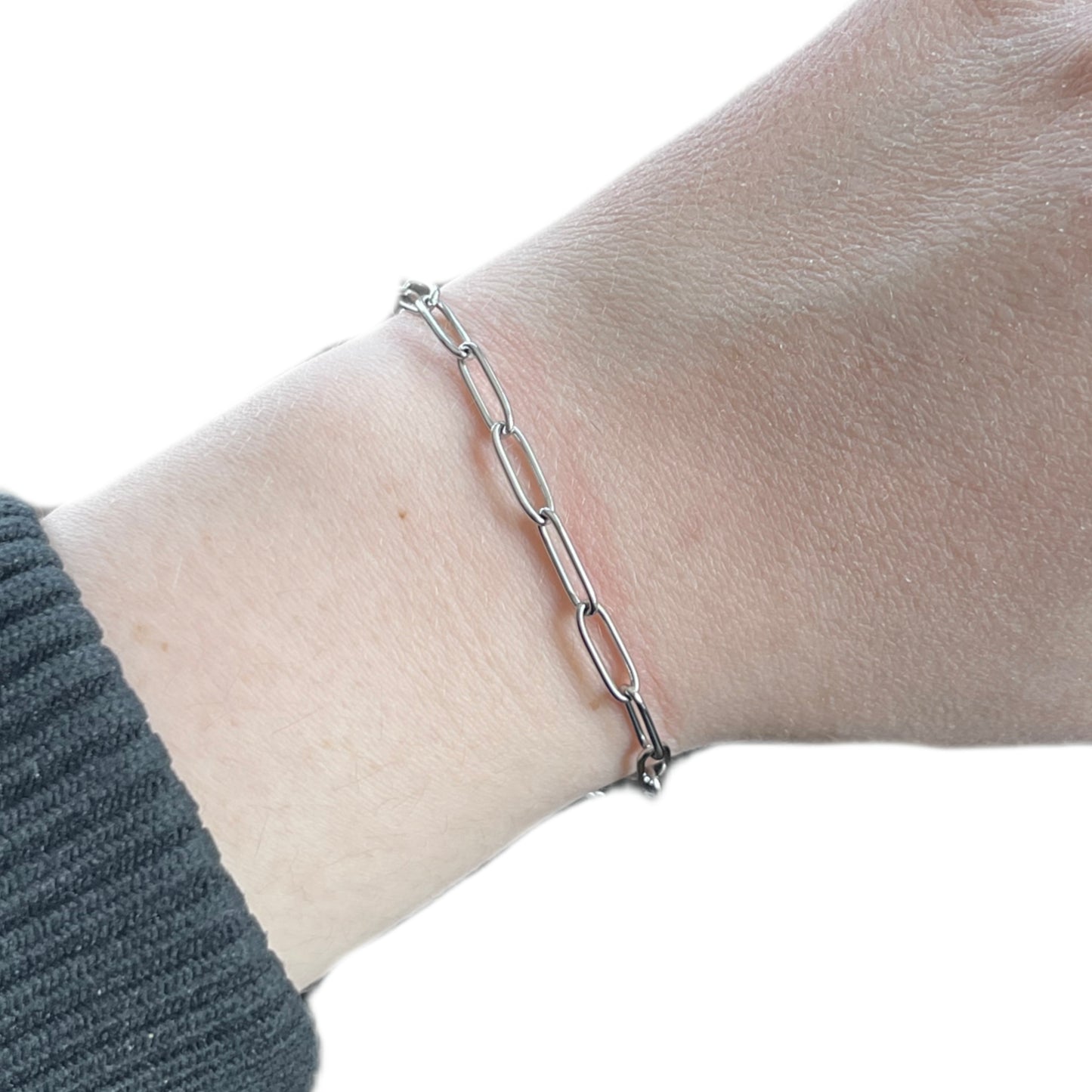 charm bracelet blank - paperclip chain