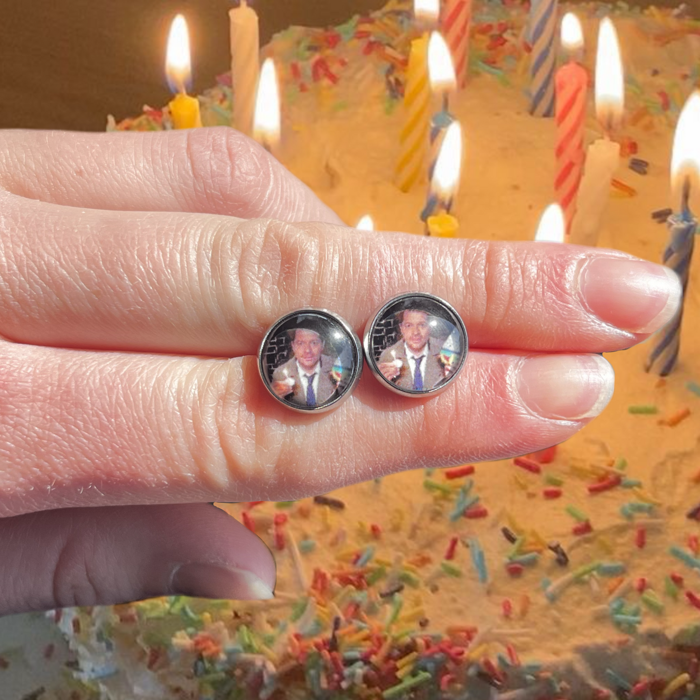 Castiel & Tapeball Birthday stud earrings
