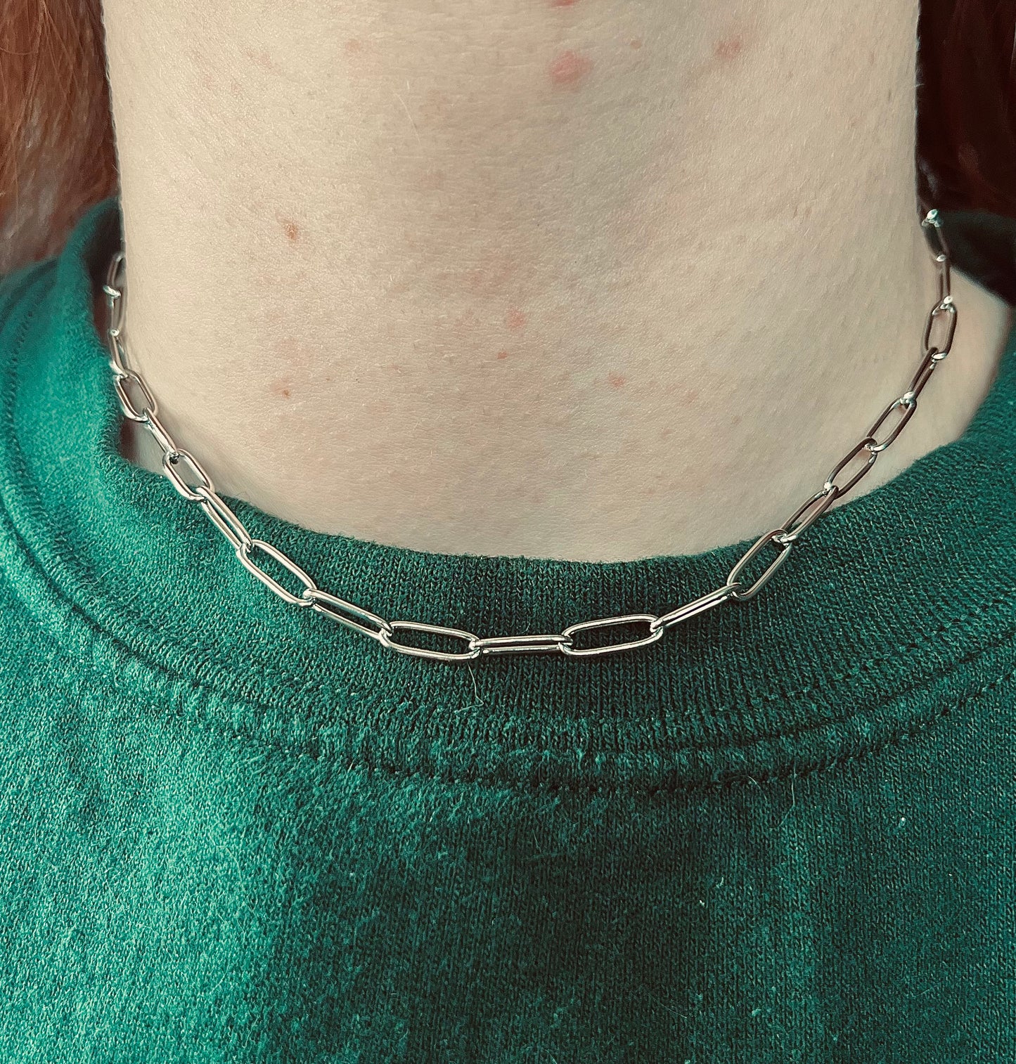 Paper clip chain necklace blank