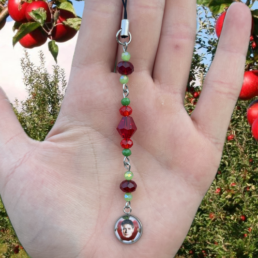 Apple Dean beaded phone charm